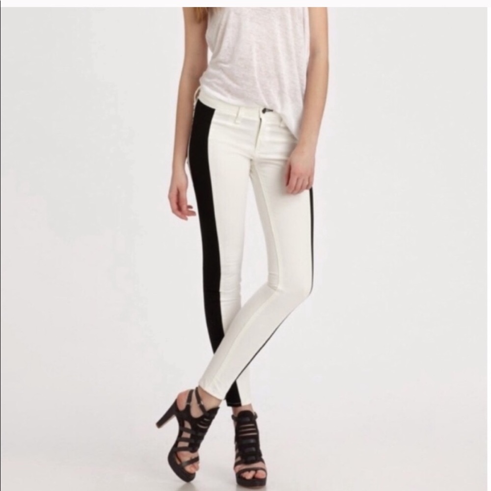 Rag & Bone Off White Jeans with Black Stripe Sz.26